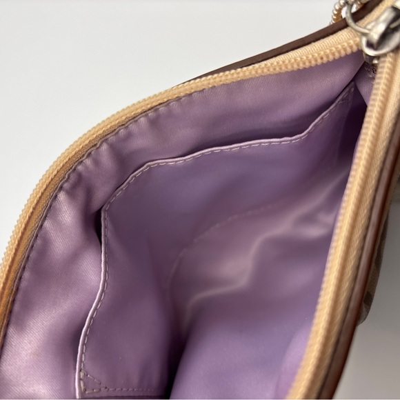 Coach Cream and Khaki Signature Wristlet Clutch - Picture 6 of 6